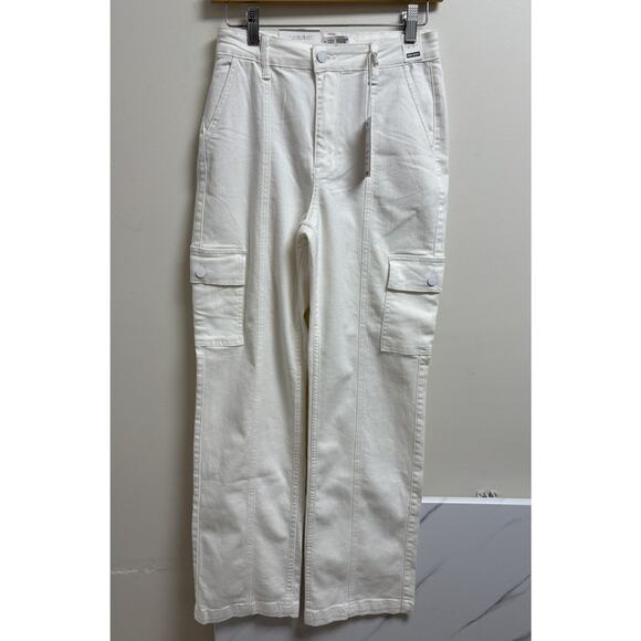 Judy Blue Women’s High Waist White Cargo Jeans Pants Size 5/27 JB88796 - Picture 1 of 11